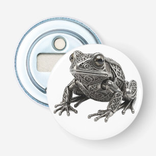 Décapsuleur Sculpture mécanique d'une grenouille en argent cel