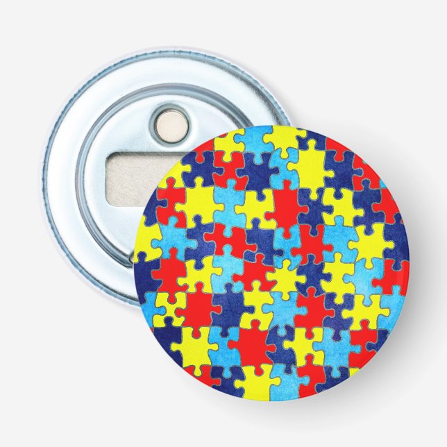 Décapsuleur Sensibilisation sur l'autisme-Puzzle par Shirley T (Devant)