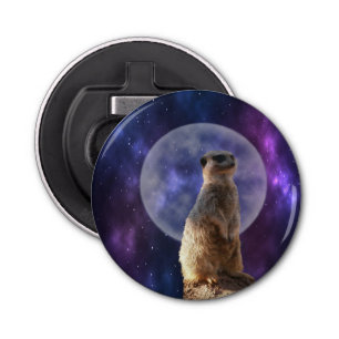 Décapsuleur Sentinelle cosmique : Meerkat sous la Pleine lune