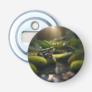 Décapsuleur Sérénité d'émeraude : Une grenouille verte au bord