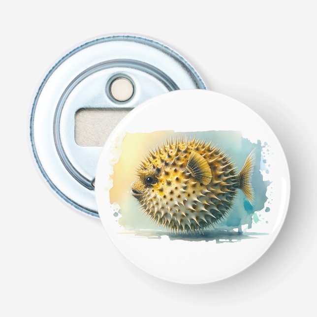 Décapsuleur Série d'aquarelles : Poisson soufflé (Devant)