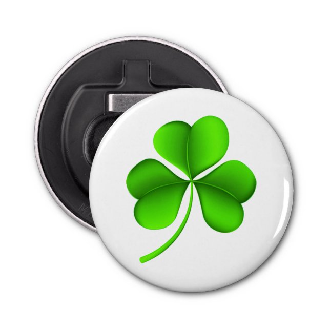 Décapsuleur Shamrock sur bocal blanc (Devant)