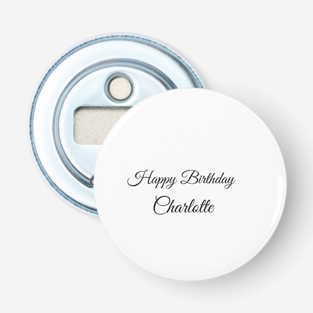 Décapsuleur SIMPLE MINIMAL.CUTIE AJOUTER NOM BÉBÉ joyeux anniv (Devant)