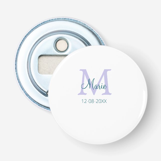 Décapsuleur simple minimum ajouter nom monogramme violet vert  (Devant)