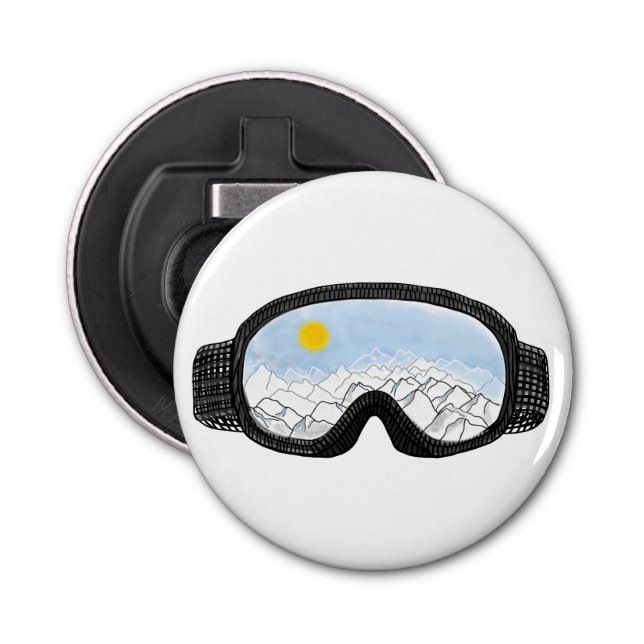 Décapsuleur Ski Goggles Mountain View Illustration (Devant)