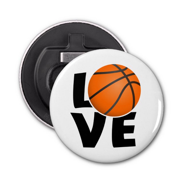 Décapsuleur Slogan Love Basketbal, j'aime Basketbal. (Devant)