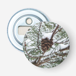Décapsuleur Snowy Pine Cône II hiver Photographie de la nature