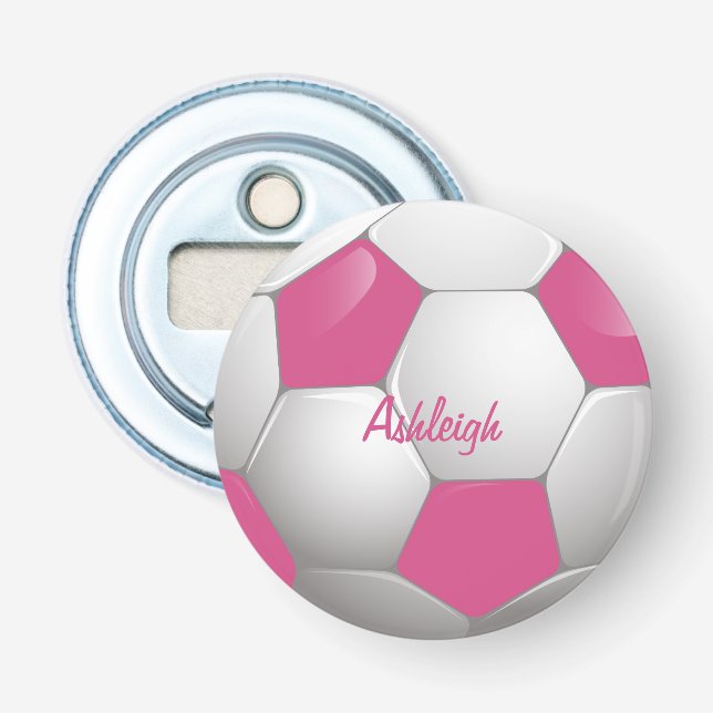 Décapsuleur Soccer Ball Pink and White (Devant)