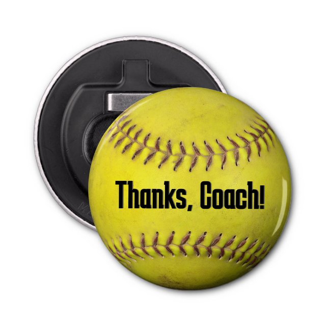 Décapsuleur Softball jaune pour entraîneur (Devant)