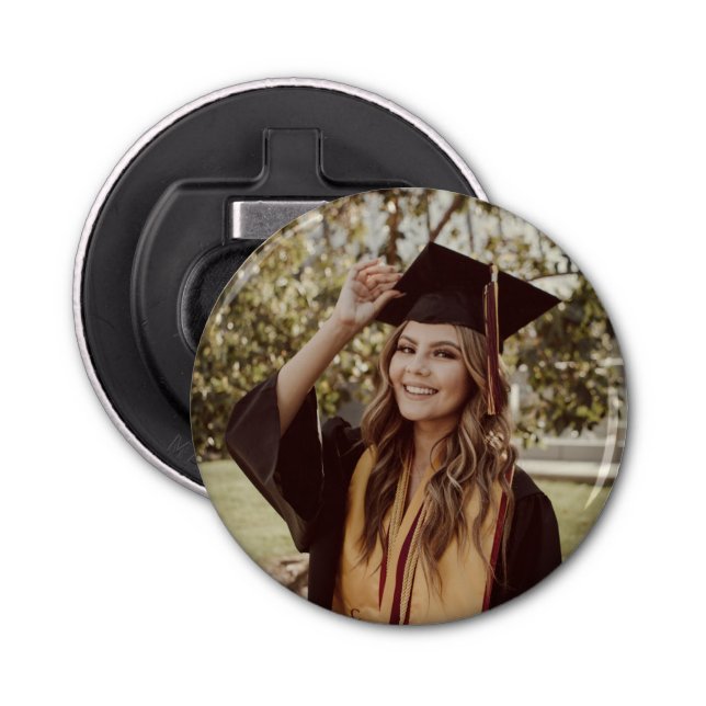 Décapsuleur Soirée de Graduation Rustique - Photo et nom perso (Devant)