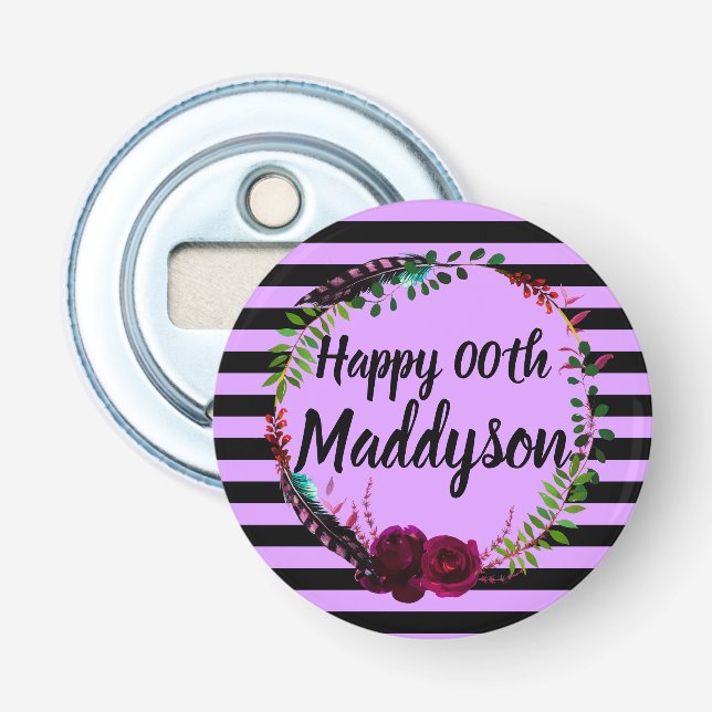 Décapsuleur Soixante-dixième floral des femmes le 18ème 21ème (Devant)