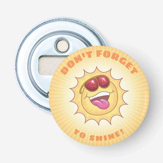 Décapsuleur Soleil souriant avec affirmation (Devant)