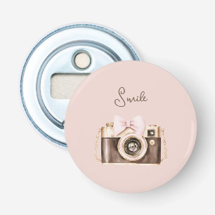 Décapsuleur Sourire à l'appareil photo marron avec un nœud ros