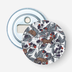 Décapsuleur Souris et mûres sur blanc
