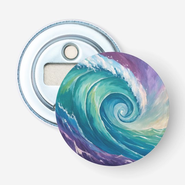 Décapsuleur Spirale de vague océanique abstraite (Devant)