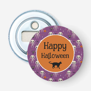 Décapsuleur Squelettes Mignons et Chat Halloween Violet et Ora