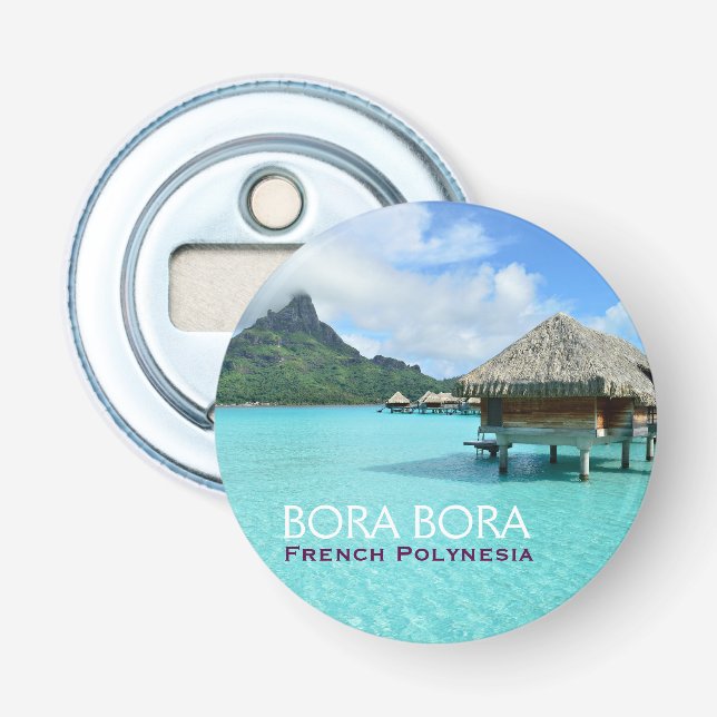 Décapsuleur Station balnéaire sur pilotis à Bora Bora avec tex (Devant)