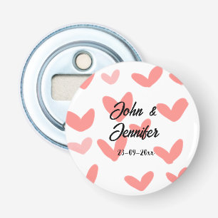 Décapsuleur style de texte minimal simple blanc mariage cœur r