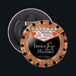 Décapsuleur Style mariage Las Vegas - Orange<br><div class="desc">Mariage une bouteille d'ouverture prêt pour vous à personnaliser. Avec les mots Mariage dans un style Las Vegas en faux or métallique, orange et noir. REMARQUE : SEULEMENT CHANGER LES ZONES MODÈLES NÉCESSAIRES! 😀 Si nécessaire, vous pouvez supprimer le texte et commencer à ajouter le texte et la police que...</div>