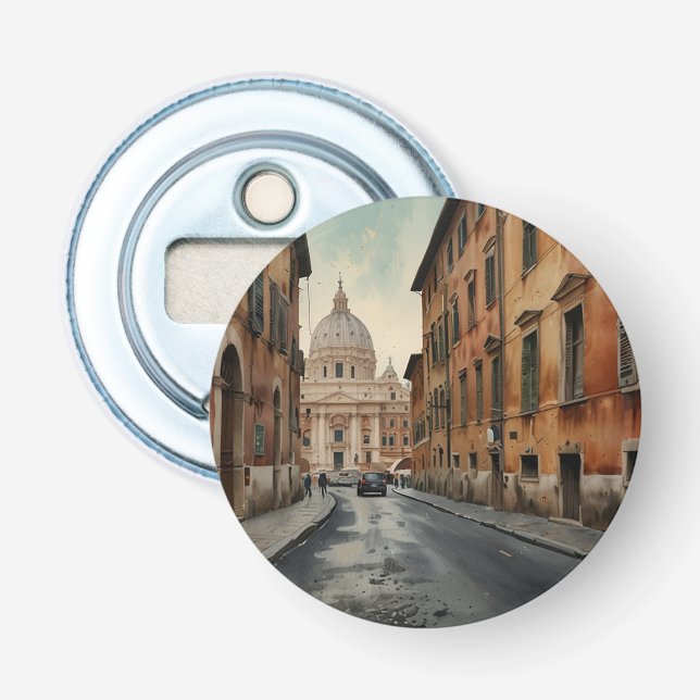Décapsuleur Style Vintage Rome Voyage Aquarelle Italienne (Devant)
