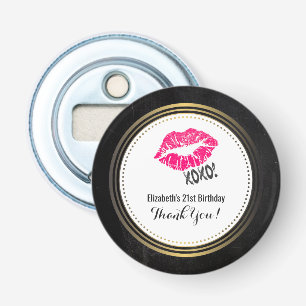 Décapsuleur Stylish Rose Kissy Lips avec xoxo! Merci anniversa