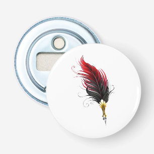 Décapsuleur Stylo rouge en plumes avec nib or