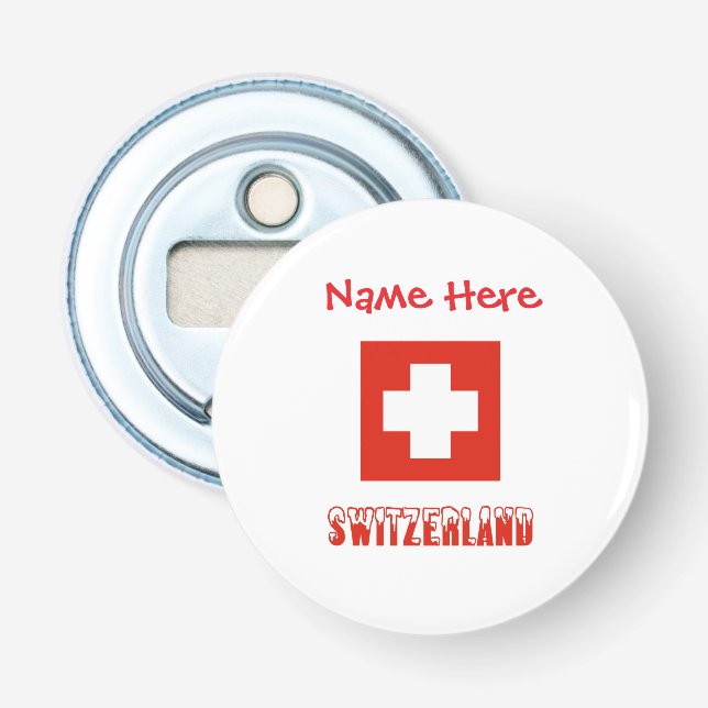 Décapsuleur Suisse Drapeau Suisse Rouge Personnalisation  (Devant)