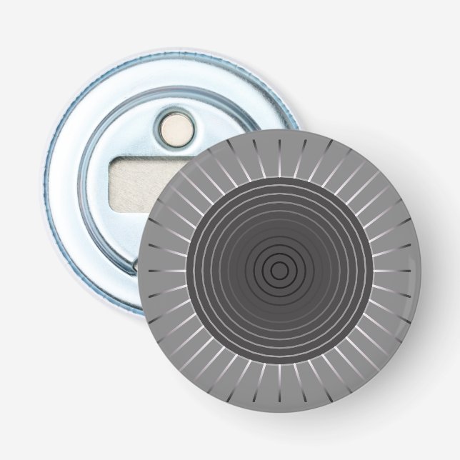 Décapsuleur Sunburst géométrique moderne - Hématite foncé gris (Devant)