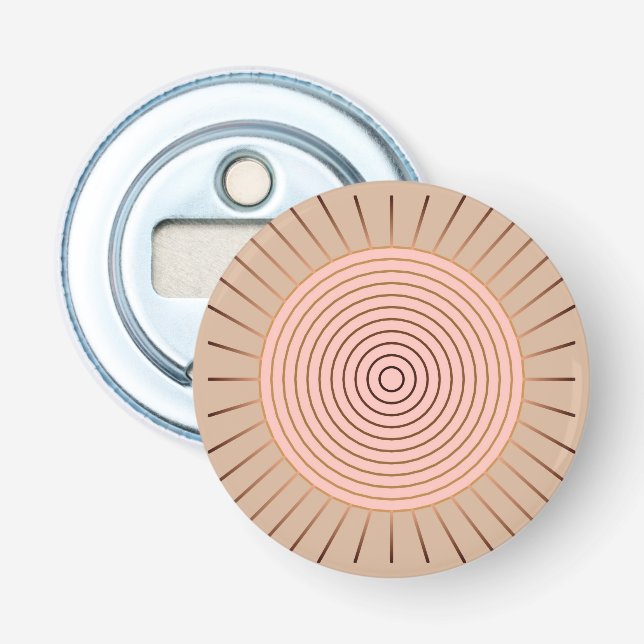 Décapsuleur Sunburst géométrique moderne - Peach et Tan (Devant)