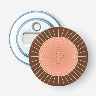 Décapsuleur Sunburst géométrique moderne - Pêche et Brown