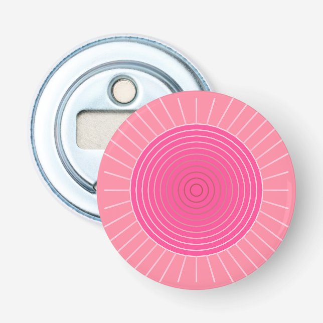 Décapsuleur Sunburst géométrique moderne - Tons de Coral rose (Devant)