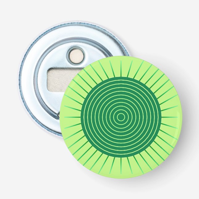 Décapsuleur Sunburst géométrique moderne - Vert émeraude et ch (Devant)