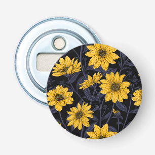 Décapsuleur Sunroot, tournesol sauvage en jaune et bleu