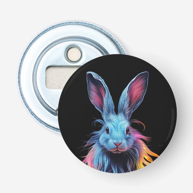 Décapsuleur Superbe Lapin Bleu en feu (Devant)