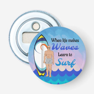 Décapsuleur Surboard Ocean Waves Blue Motivational Quote