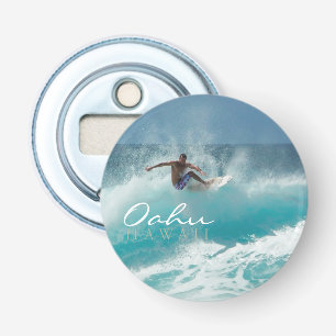 Décapsuleur Surfeur sur une grosse vague, Oahu, Hawaï