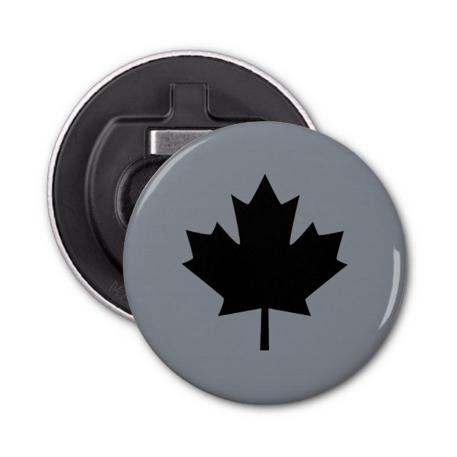 Décapsuleur Symbole canadien de feuille d'érable noire (Devant)
