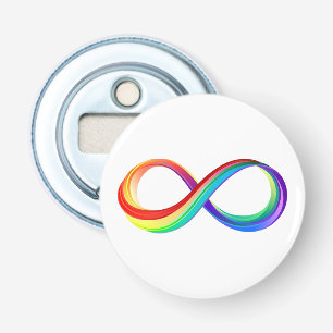 Décapsuleur Symbole d'infinité arc-en-ciel stratifié