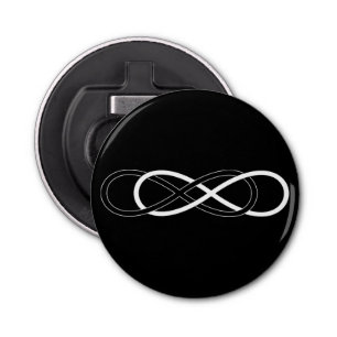 Décapsuleur Symbole double infini - noir & blanc