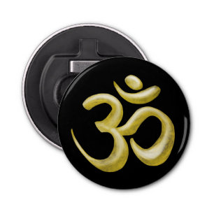Décapsuleur SYMBOLE Sanskrit D'Om D'Or Noir Élégant