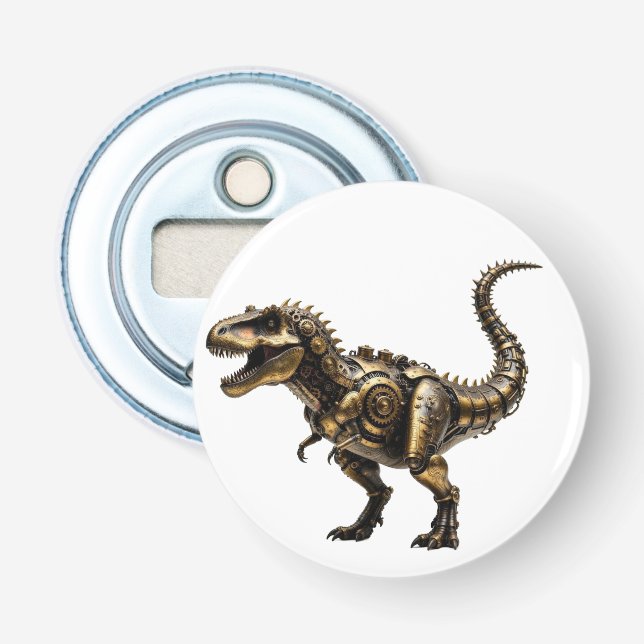 Décapsuleur T-Rex Mech Steampunk – Bête Dino en laiton (Devant)