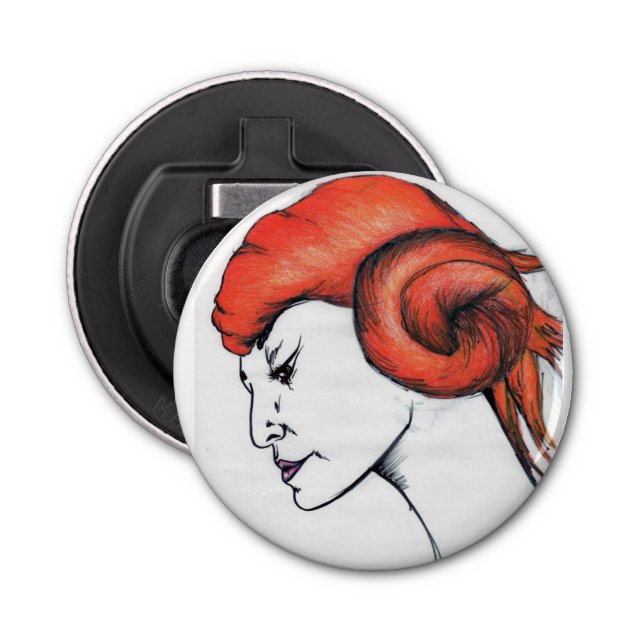 Décapsuleur Tangerine Orange Haioman Portrait Pop Art (Devant)