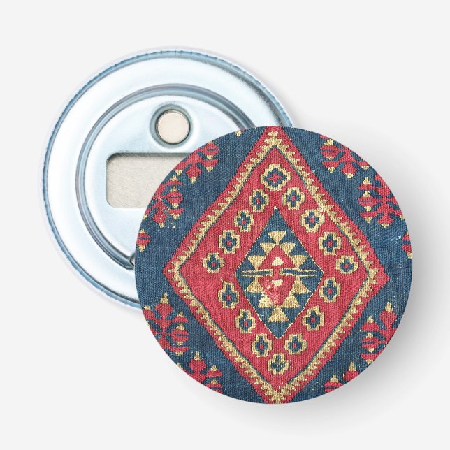 Décapsuleur Tapis Kilim Turc Antique Rouge Bleu (Devant)