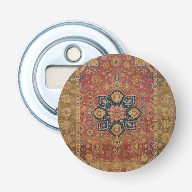 Décapsuleur Tapis persan asiatique Kashan en or rouge (Devant)