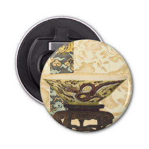 Décapsuleur Tapisserie asiatique avec bol et design dragon
