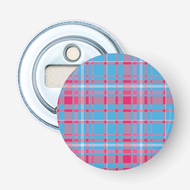 Décapsuleur Tartan bleu et rouge (Devant)