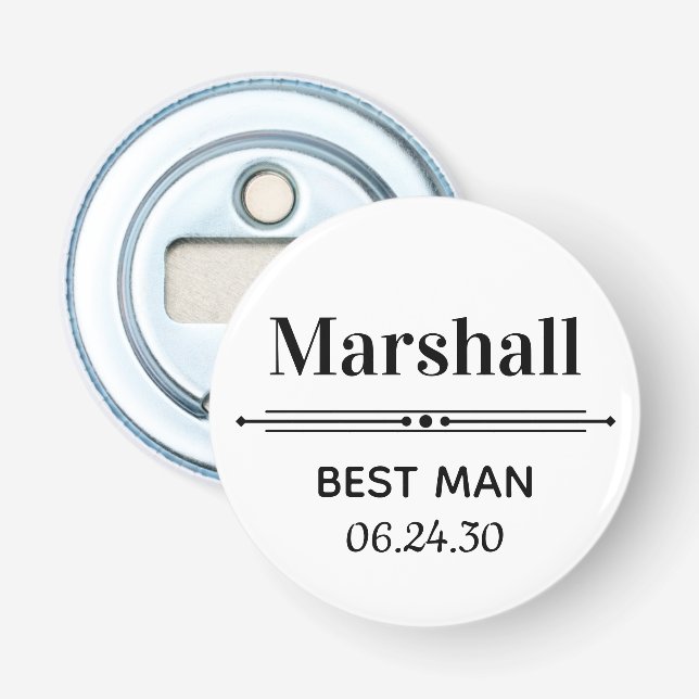 Décapsuleur Témoins de mariage Personnalisé (Devant)