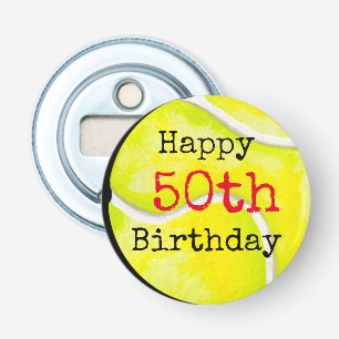 Décapsuleur Tennis 50e anniversaire avec balle de tennis et no