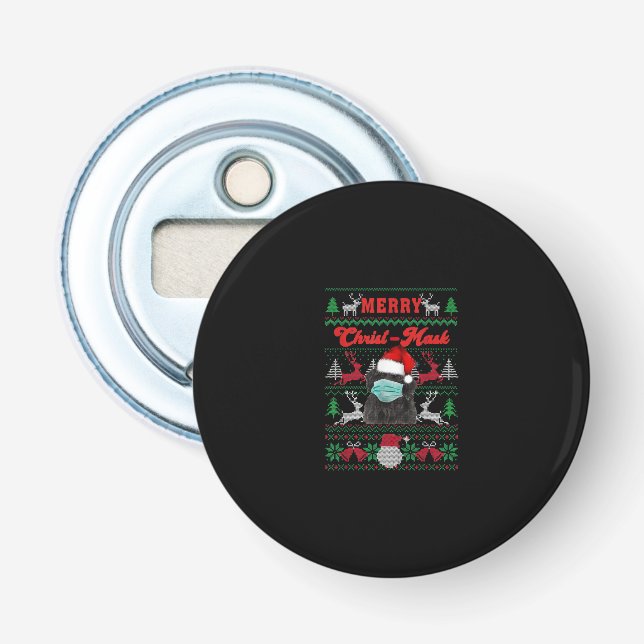 Décapsuleur Terre-Neuve Merry Christ-Mask |Cadeau de Noël (Devant)