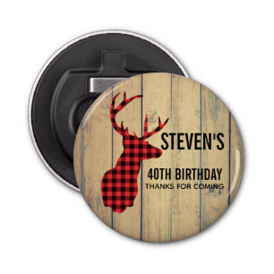 Décapsuleur Tête de cerf avec Antlers - Rouge rustique Plaid